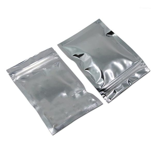 

100pcs plastic bags reclosable silver aluminum foil mylar jewelry/ storage bag kitchen package bag1
