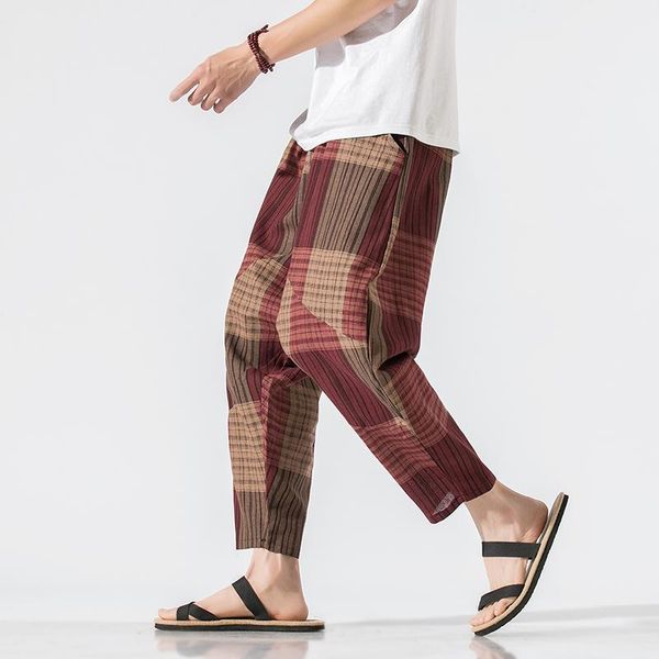 

men's pants men patchwork harem streetwear mens jogger sweatpants 2021 harajuku loose joggers male summer oversize bottoms, Black