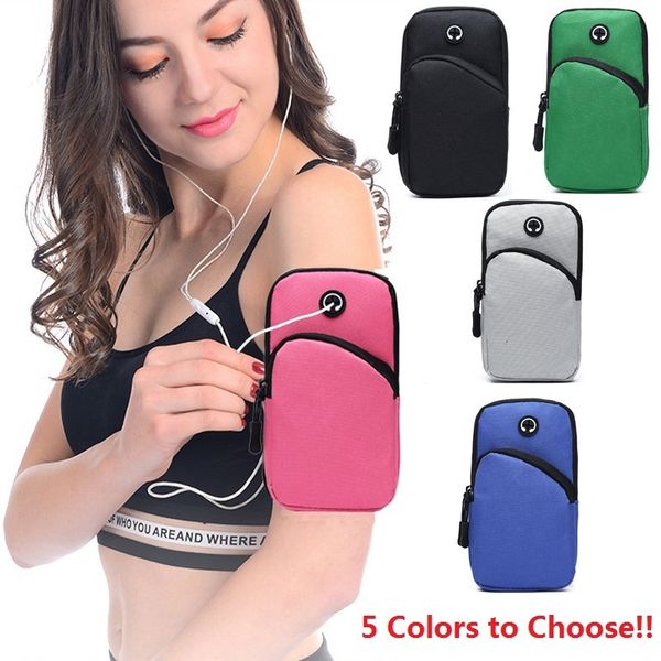 

est 5 colors outdoor sports arm bag phone arm band bag men women running fitness small portable bag for mobile phone wrist pouch handbag