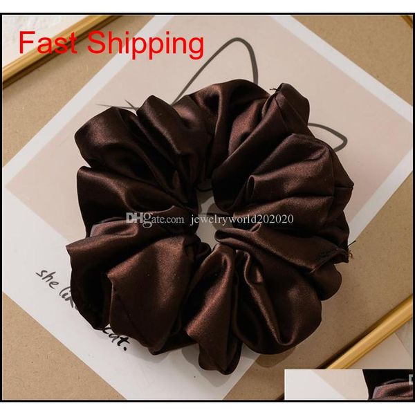 

oversized bright color hair scrunchies women silk scrunchie elastic hair bands girls headwear donut grip jllxud carshop2006, Pink