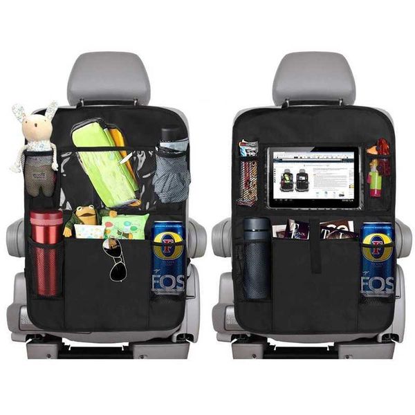 Novo 2PC / 1PC Car Voltar Seat Organizador Kids Car Car Backseat Cover Protetor com Touch Screen Titular Tapetes de pontapé com bolso para brinquedos
