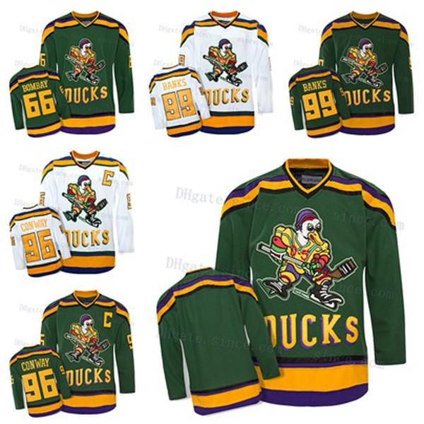 

tim van steenberge mighty ducks movie jersey 96 charlie conway banks gordon bombay blank hockey jersey stitched all sewn green white, Black;red