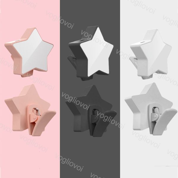 

selfie ring lights dimmable star shape usb rechargeable 3 mode lens portable flash ring clip light beauty live for iphone xiaomi dhl