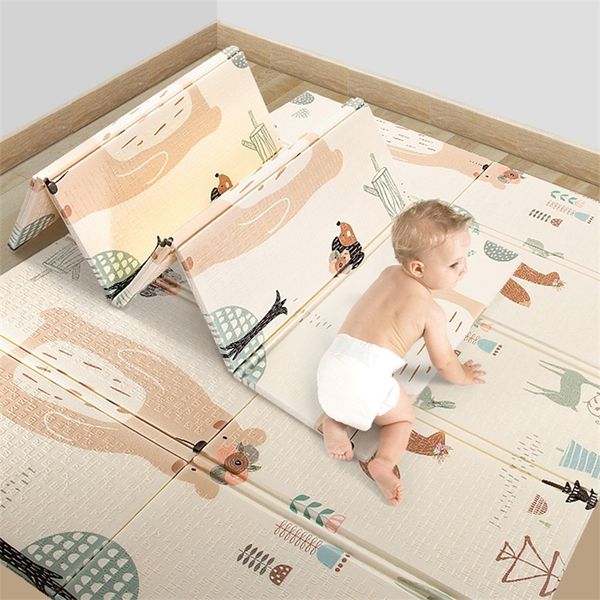 Kinderteppich XPE-Schaum Babyspielmatte Kinderpuzzle Weiche Bodenauflage Kleinkinder Kletterdecke 1 cm dick Entwicklungsmatten Spielzeugteppich 220218