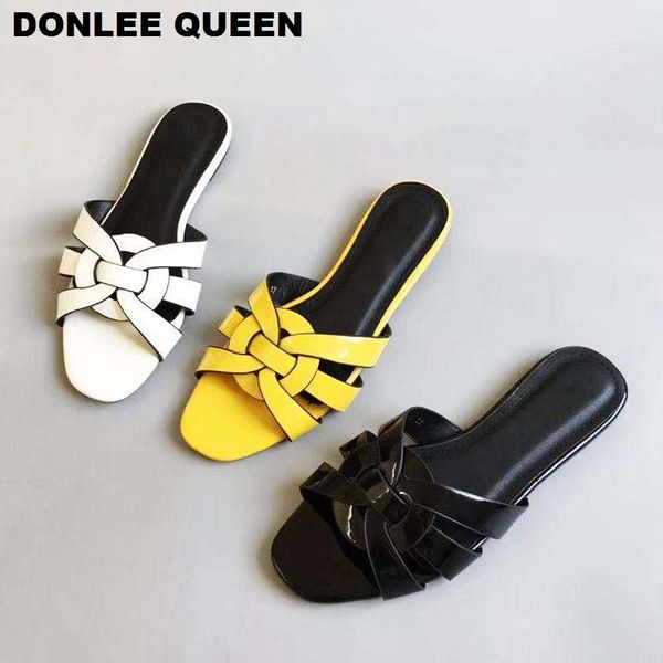 

new slippers women slip on slides flip flops beach casual flat slippers big size 36-41 brand slides outdoor female slipper mujer x1020, Black