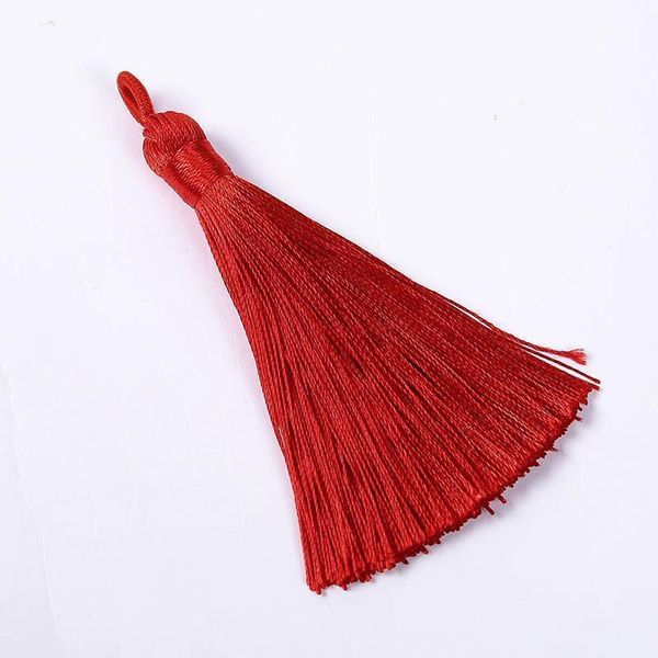 

10pcs 8cm colorful polyester silk tassel with pull ring for hanging earring charms making diy jewlery pendants accessories h qylkpa