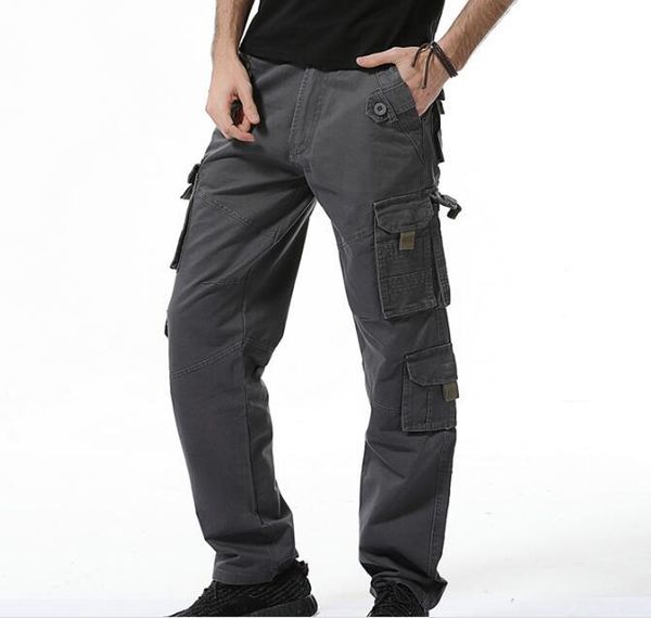 

2021 cargo multi pocket casual pants men's ance plus size 28-40 xeud, Black