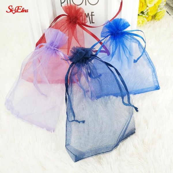 

gift wrap 50pcs /lot 7x9cm organza bags wedding pouches jewelry packaging beautiful bag 5z1