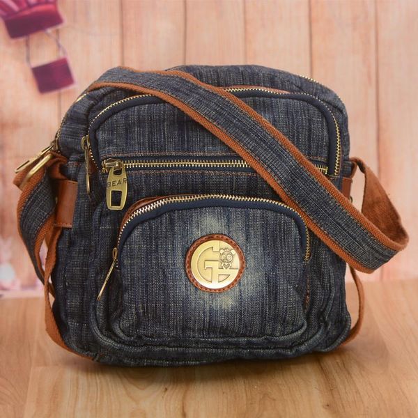 

casual small square denim bag for woman designer leisure blue jeans bags female shoulder bag crossbody for travel