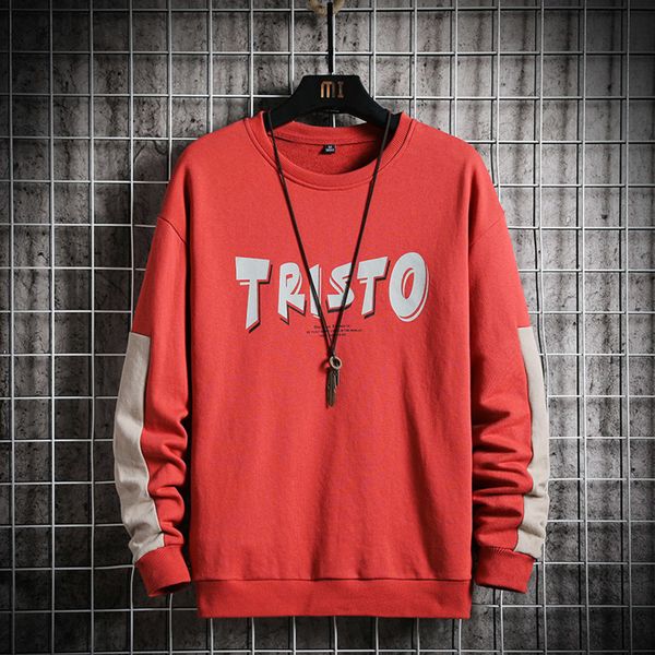 

japanese streetwear casual letter print crewneck shirt colorblock autumn men pullover hoodie long sleeve casual new a c0127, Black