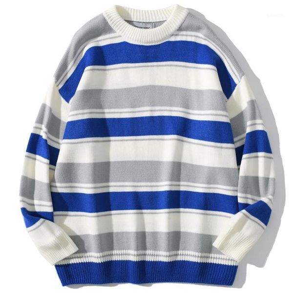 

color block striped patchwork knitwear men women sweaters male sweatshirt fashion knitted pullover sweater harajuku streetwear1, White;black