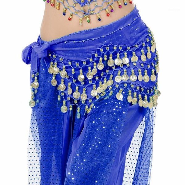 

women 3 rows belly dance hip scarf wrap belt belly dancer skirt costume chiffon dancer skirt women 13 types1, Black;red