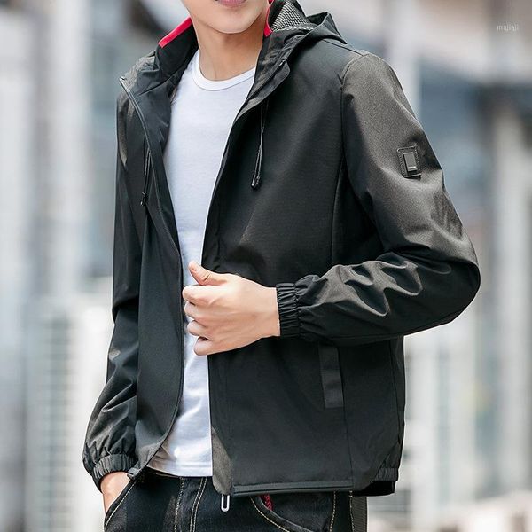 

men's jackets spring fashion slim fit hooded thin coat men's hoodies casual autumn overcoats outwear plus size m-4xl1, Black;brown