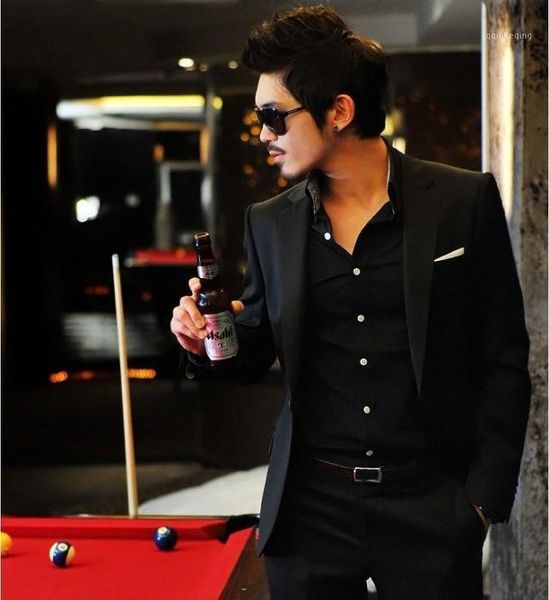 

korean-style business single breasted two-button suit suit men's men summer korean-style slim fit small1, White;black