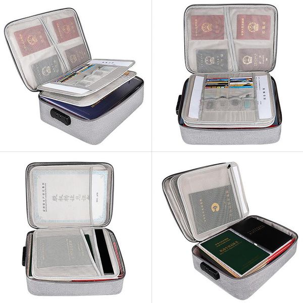 

new solid business simple multi-pockets certificates bills invoice a4 paper documents storage bags organizer case box