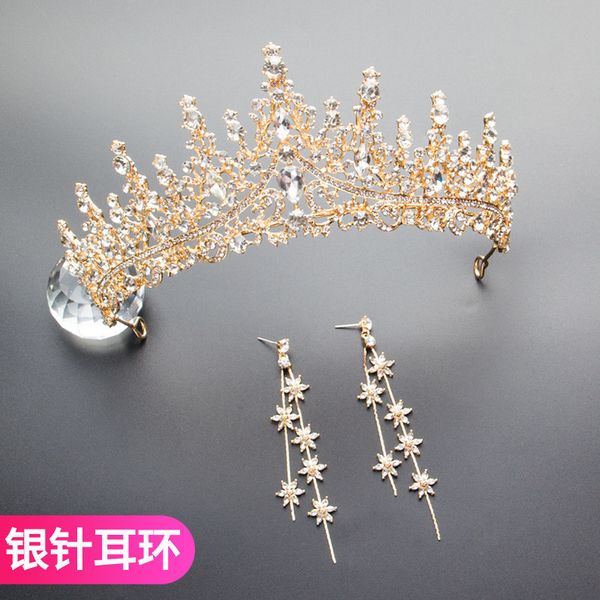 

европейская роскошь невеста большой головной убор супер бессмертны церемония взрослой короны свадебное украшение платья волос, Silver