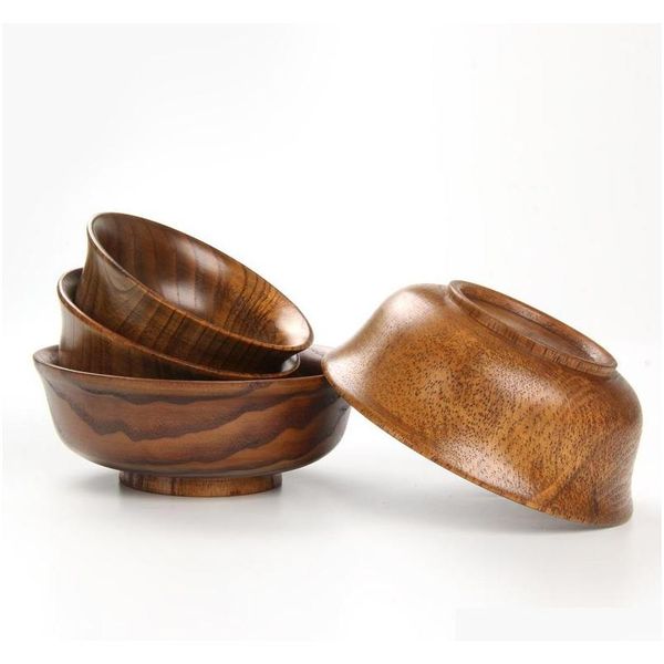 

natural jujube wooden bowl soup rice noodles salad lunch box kitchen tableware for round childre sqcmuh toys2010