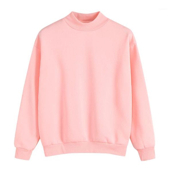 

high collar long sleeve plus size blouse women shirts solid color casual loose blouse shirt feminina blusa bluzki damskie e21, White