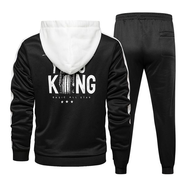 

autumn winter fashion running tracksuit men sweatshirt sports set gym clothes men hoodie pants set training suit sport wear 201203, Gray