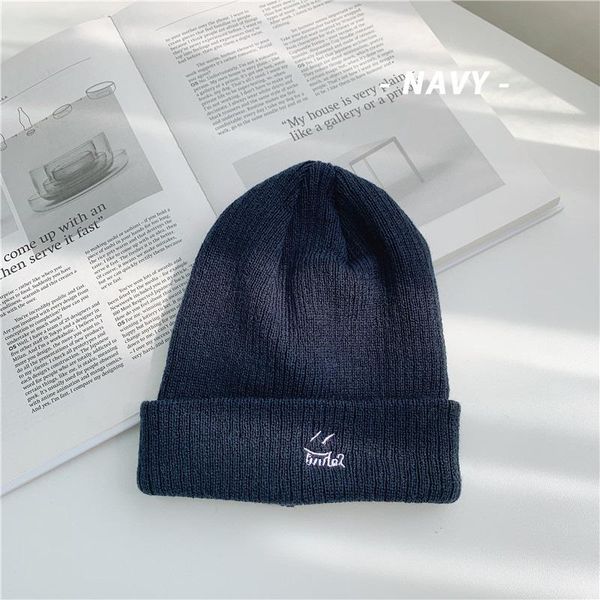 

beanie/skull caps women's woolen hats in autumn and winter pure color versatile various colors cute mz-203, Blue;gray
