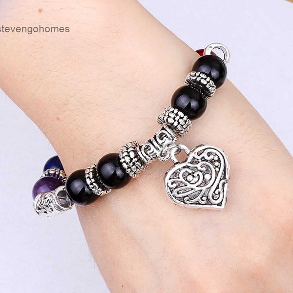 

colorful bracelet chakra beads, Silver