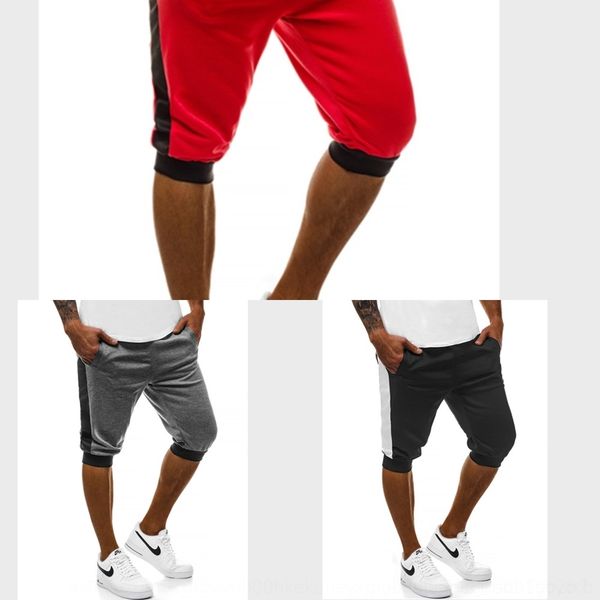 

qvuwo exercise sports exercise splicing body stickerssports and fitness fitness body leisure men's tethered five point jogging shorts k, Blue