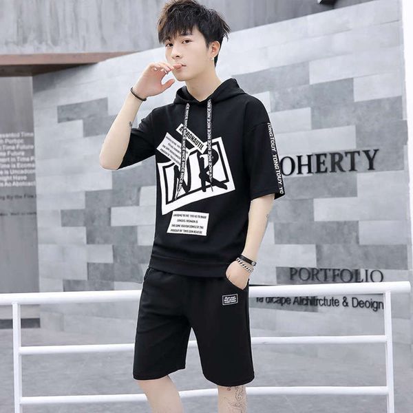 

new summer short sleeve leisure 2020 sports men's suit, Gray