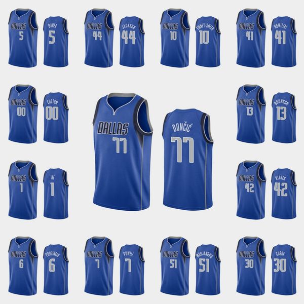 

dallas mavericks men luka doncic kristaps porzingis tim hardaway jr. dirk nowitzki justin jackson nba blue custom icon jersey, Black
