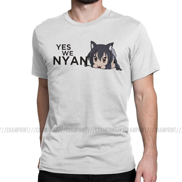 

funny asuza yes we nyan for pure k on yui japan music anime short sleeve tees plus size clothes sport hooded sweatshirt hoodie men t shirt