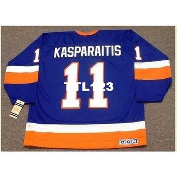 

421 #11 darius kasparaitis new york islanders 1993 ccm vintage home hockey jersey or custom any name or number retro jersey, Black