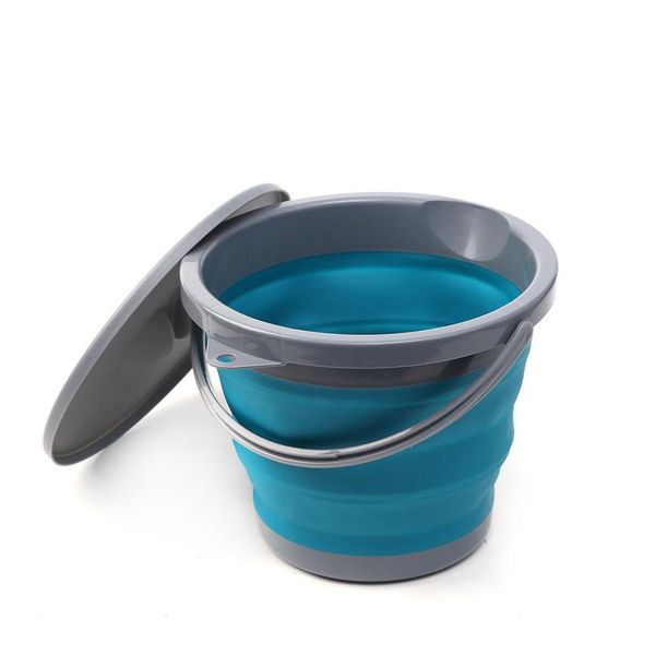 

5l folding thicker sile buckets for kitchen bathroom storage buckets outdoor camping car wash bucket fishing sil bbycgj