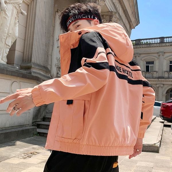 

marchwind fashion men's jackets men s clothing autumn colorblock tracksuit coat cardigan personality letter printing man fashion jacket, Black;brown