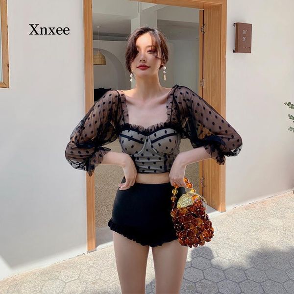 

black lace bikini women swimwear dot bikinis biquini swim suit push up swimsuit female beachwear swimming bikini women, White