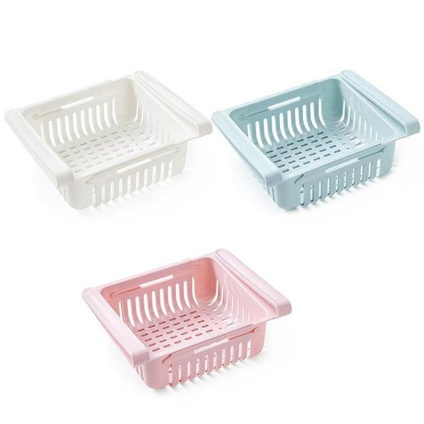 

adjustable kitchen organizer kitchen refrigerator storage rack fridge er shelf holder pull-out drawer organiser spa bbyqyo