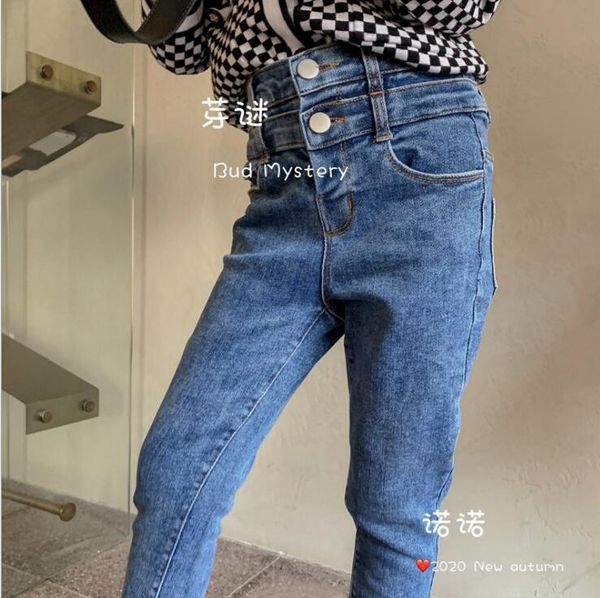 

2020 new wholesale girls denim long pants fashion autumn girls jean pants 3-9t f554, Blue