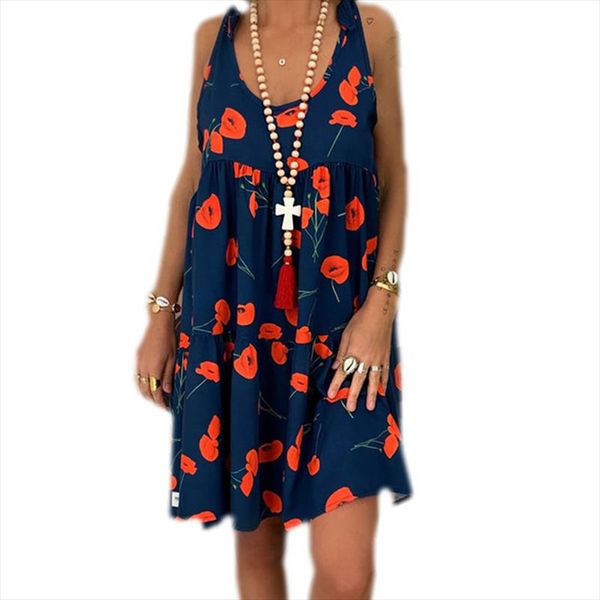 

мода женщина платье цветок печати ремень летнее платье с полосой пропускания свободный случайный большой размер груза падения, Black;gray