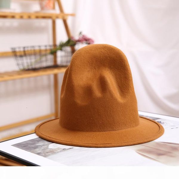 

pharrell hat felt fedora hat for woman men hats black hat male 100% australia wool cap 201028, Blue;gray