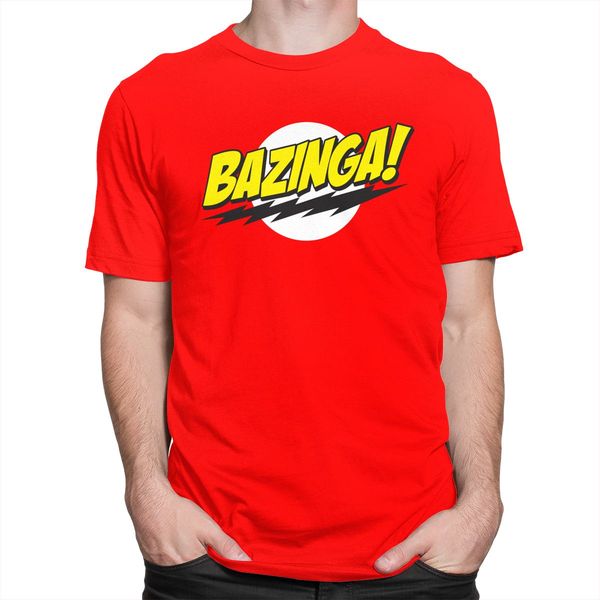 

спорт теория большого взрыва bazinga t shirt men 100% хлопок красивый шелдон купер футболку с коротким рукавом geek tbbt tee tops merch пода