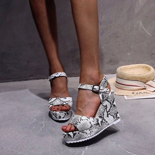 

cootelili woman sandals women fashion sandalias 10cm heel shoes platform wedges sandale womens sandal buckle plus size 40 41 42 #uv6b, Black