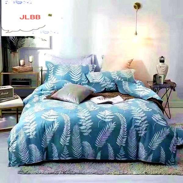 

bedding sets set leaf printed bed linen plaid duvet cover single double  king quilt covers modern sheet bedclothes 2021
