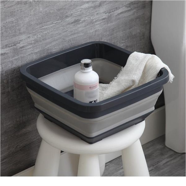 

portable folding bucket foldable basin fishing camping car wash bucket vegetable fruit basin household kitchen cleaning bbypkk