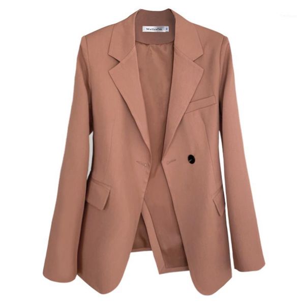 

designer women blazers and jackets single button notched high street runway blazer fashion new blazer feminino korean1, White;black
