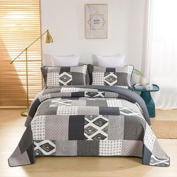 

chausub quilt set 3pcs vintage bedspreads for double bed patchwork cotton coverlet pillowcase king queen size summer blanket