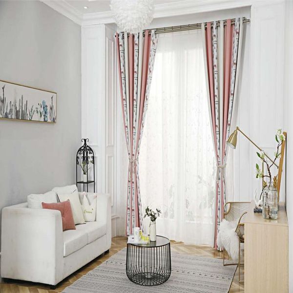 

curtain & drapes nordic jacquard stripes contrast mosaic shading curtains for living dining room bedroom.