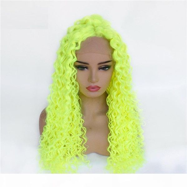 

180719-tf2106 green synthetic lace frontal wig simulation human hair lace front wigs 14~26 inches perruques perruques de cheveux humains, Black;brown