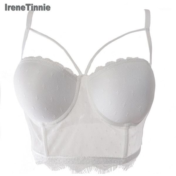 

irene tinnie classic charming black/white lace women's push up bralet bustier bra ladies plus size cotton cropped 1