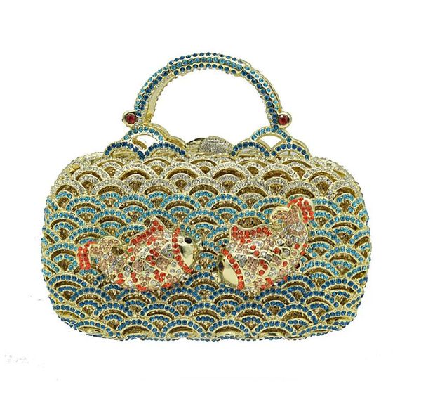 

xiyuan women fish crystal diamond christmas gift box party handbags crossbody messenger bags handbag purse wallet shoulder bag