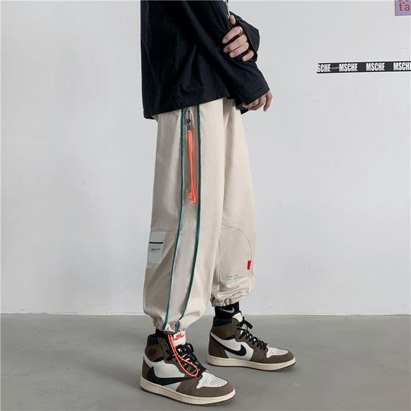 

men's straight harem pants casual vintage jogger pant 2021 fashion men clothing hip hop streetwear loose harajuku loose pants, Black