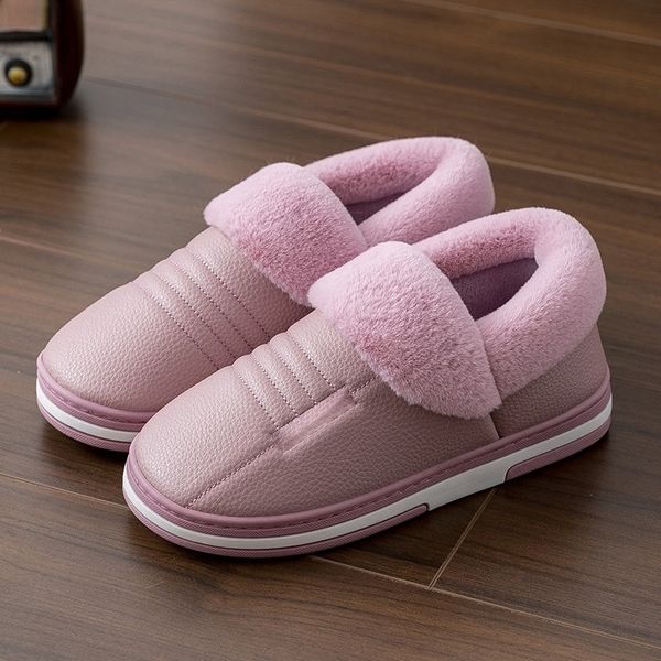 

flurry slippers woman shoes winter slip on plush warm female footwear indoor non slip waterproof home slipper plus size y201026, Black