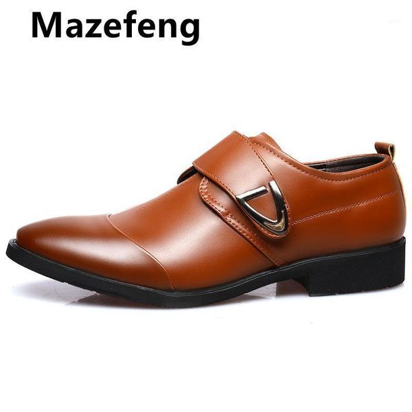 

men's dress shoes classic leather buckles formal wedding office man brown black monk strap footwear1